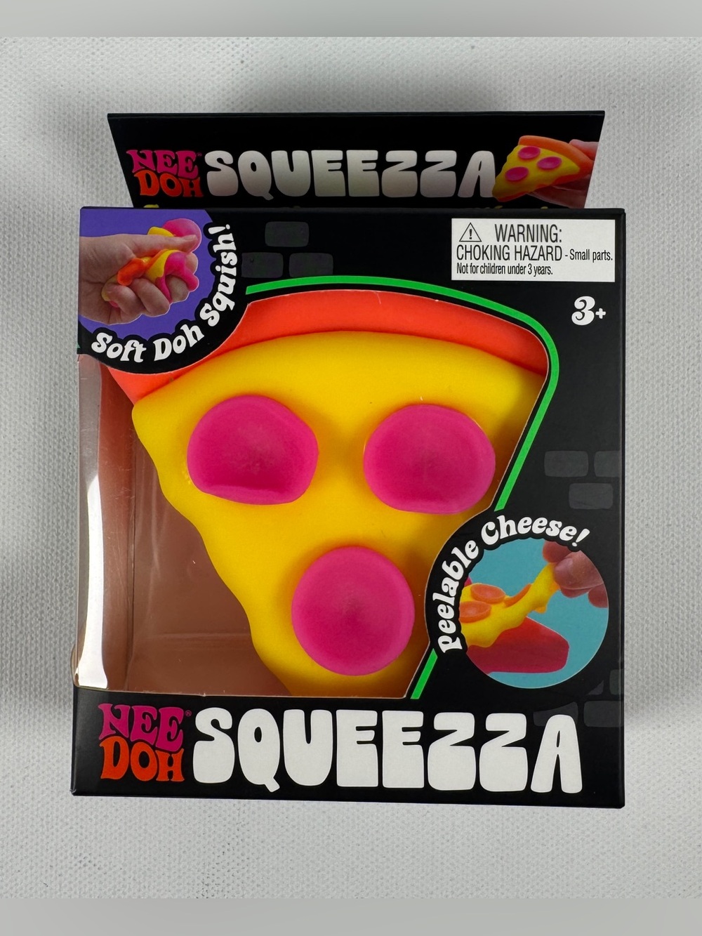 New Rare NeeDoh Squeezza Pizza Nee Doh Squeeze Fidget Toy Orange Crust AUTHENTIC